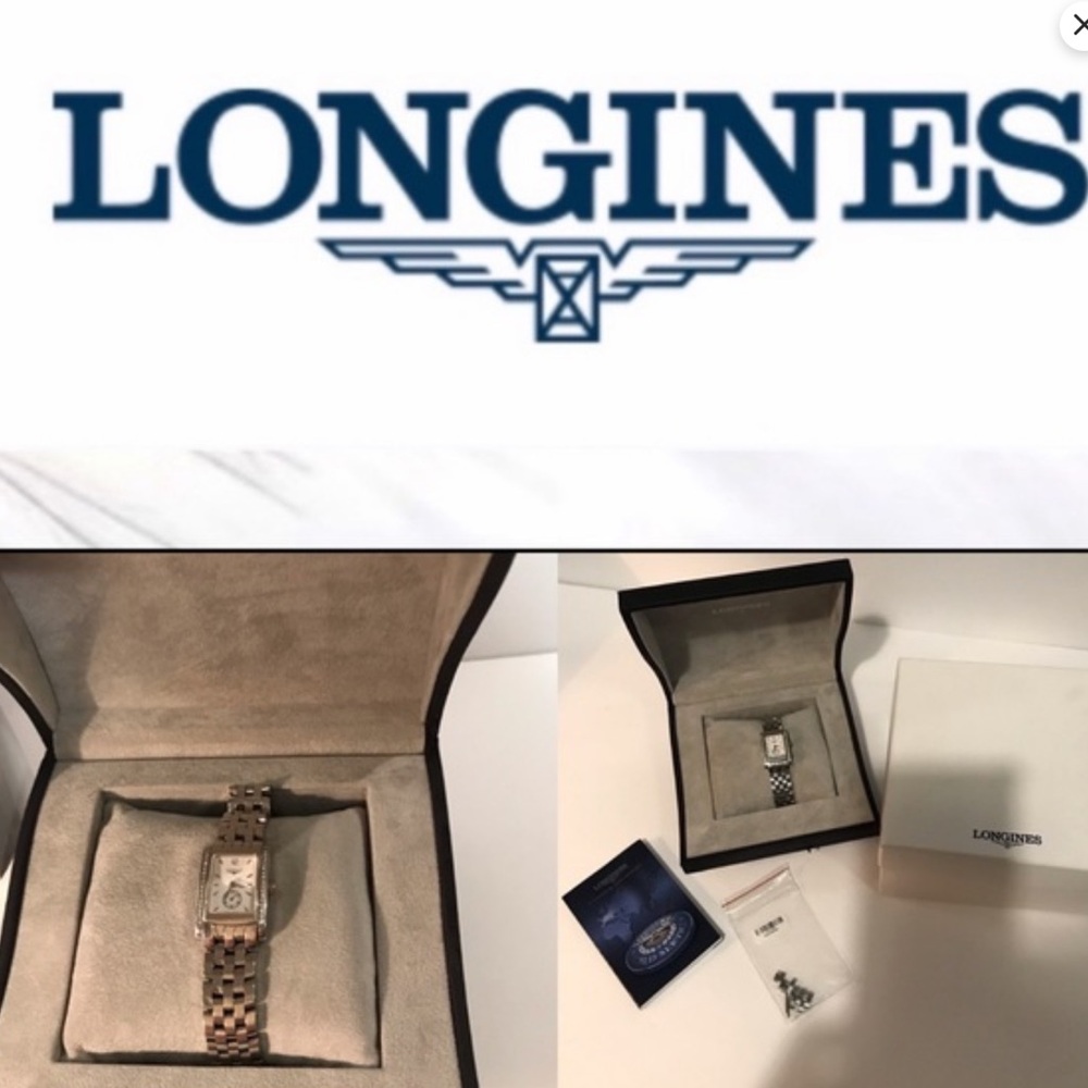 Longines Silver Rectangular Diamond-Bezel Women's… - image 6